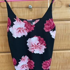 Banana Republic Black and Pink Floral Sleeveless Top XS